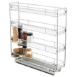 Ultra-Slim 4-Tier Pull-Out Cabinet Organizer – Vertical Spice & Storage Rack for Narrow Spaces (Silver)