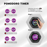 JACK Pomodoro Timer Productivity Cube with Visual Display, 3-5-10-25-30-60 Min Presets, Mute/Vibration/Sound Alerts, Rechargeable Focus Timer for Office, Study & ADHD – Real Black