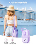 Portable Travel Power Strip with USB-C – 7-Outlet Compact Charging Hub with Wrap Cord & Ultra Flat Plug for Cruise, Hotel & Home