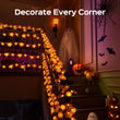 Pumpkin & Maple Leaf Halloween String Lights – 15FT Battery-Powered Warm White LEDs with Remote, 8 Modes & Timer (Waterproof, Indoor/Outdoor)