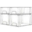 Clear Stackable Acrylic Drawer Organizer Set – Dual Size Pull-Out Storage Bins for Pantry, Bathroom & Cabinets
