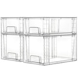 Clear Stackable Acrylic Drawer Organizer Set – Dual Size Pull-Out Storage Bins for Pantry, Bathroom & Cabinets