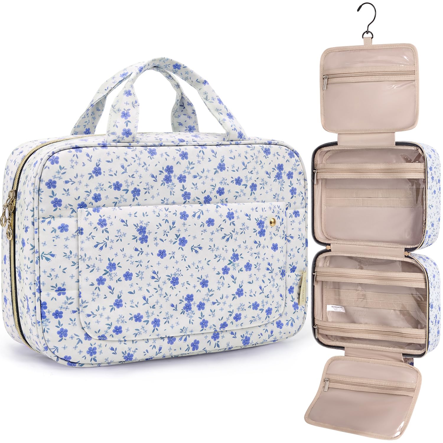 Premium Hanging Toiletry Bag with 360° Hook & Clear Travel Compartments