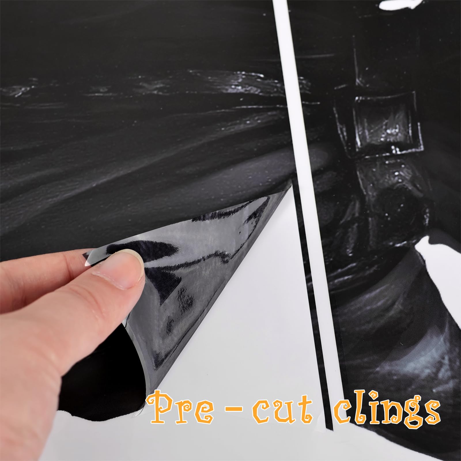 Halloween Witch Window Clings – 3 Scary Witches & 34 Bats Double-Sided PVC Silhouette Stickers (Black, Reusable)