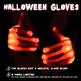 LED Light Up Mask & Gloves Set – Red Halloween Tech-Horror Costume with 3 Lighting Modes & Adjustable Fit