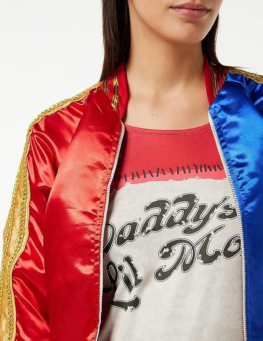 Harley Quinn Deluxe Costume for Women – Official Suicide Squad Outfit with Jacket, Shorts & Belt