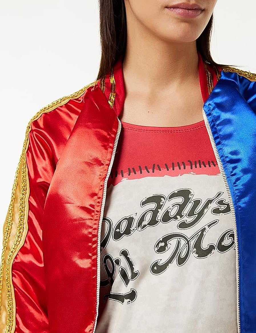 Harley Quinn Deluxe Costume for Women – Official Suicide Squad Outfit with Jacket, Shorts & Belt