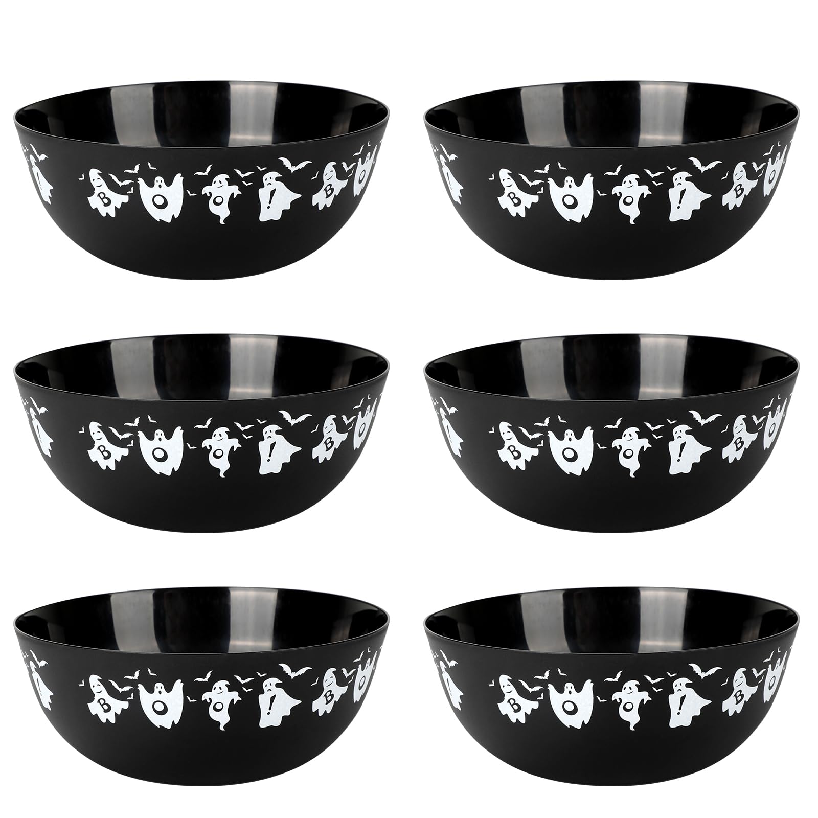6PCS Halloween Cat-Shaped Candy Bowls – Black Ghost Theme Plastic Snack Holders for Parties & Trick-or-Treat 🎃🐈‍⬛