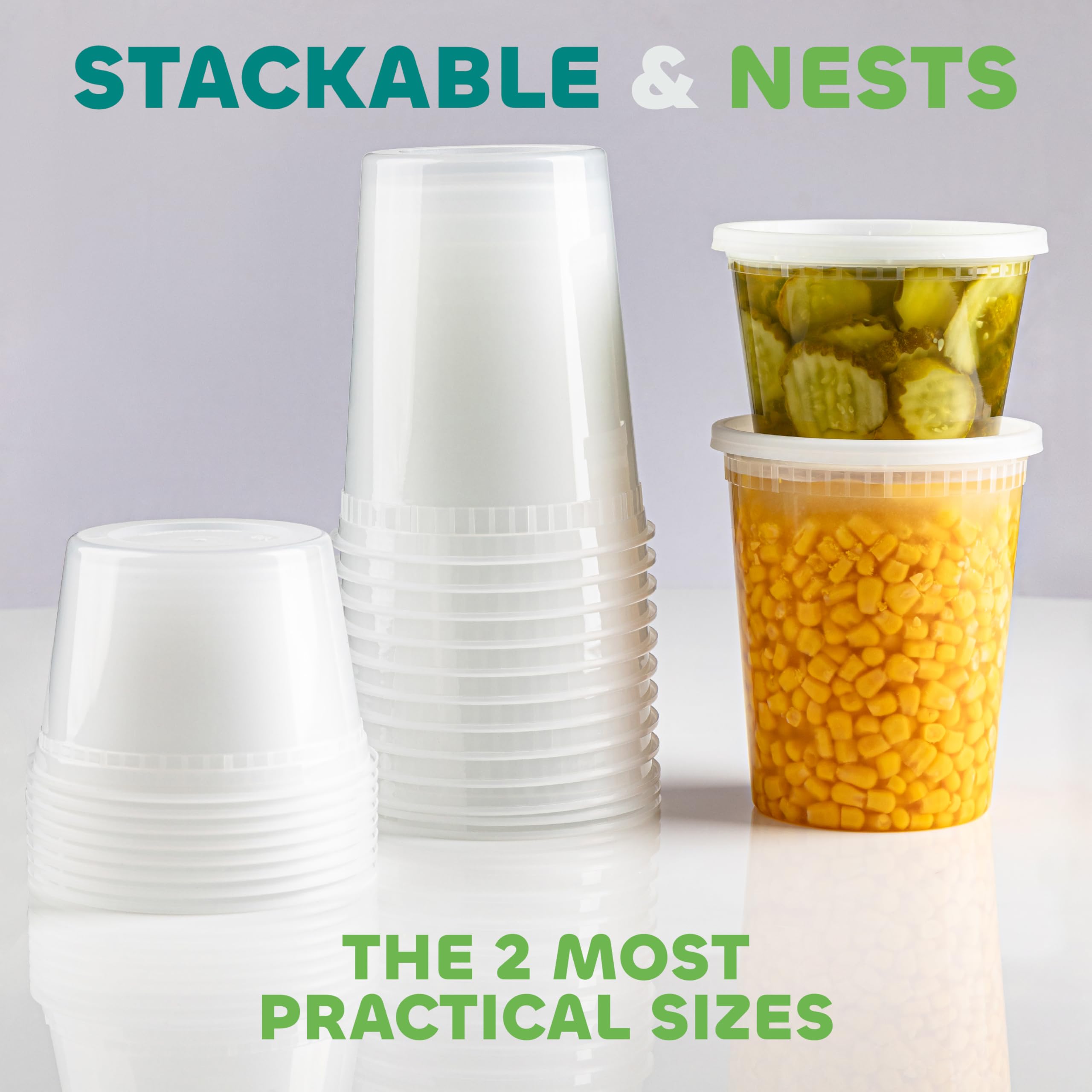 Reusable Deli Food Storage Containers with Lids – 48-Piece BPA-Free Leakproof Bulk Set (Clear)