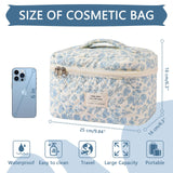GOSECT Large Floral Makeup Bag for Women – Cotton Travel Cosmetic & Toiletry Organizer (Baidilanhua)