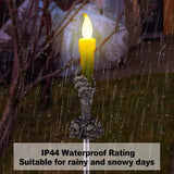 Solar Skull Hand Pathway Lights – 5 Pack Outdoor Halloween Decorations with Waterproof Design & Auto On/Off (Black)