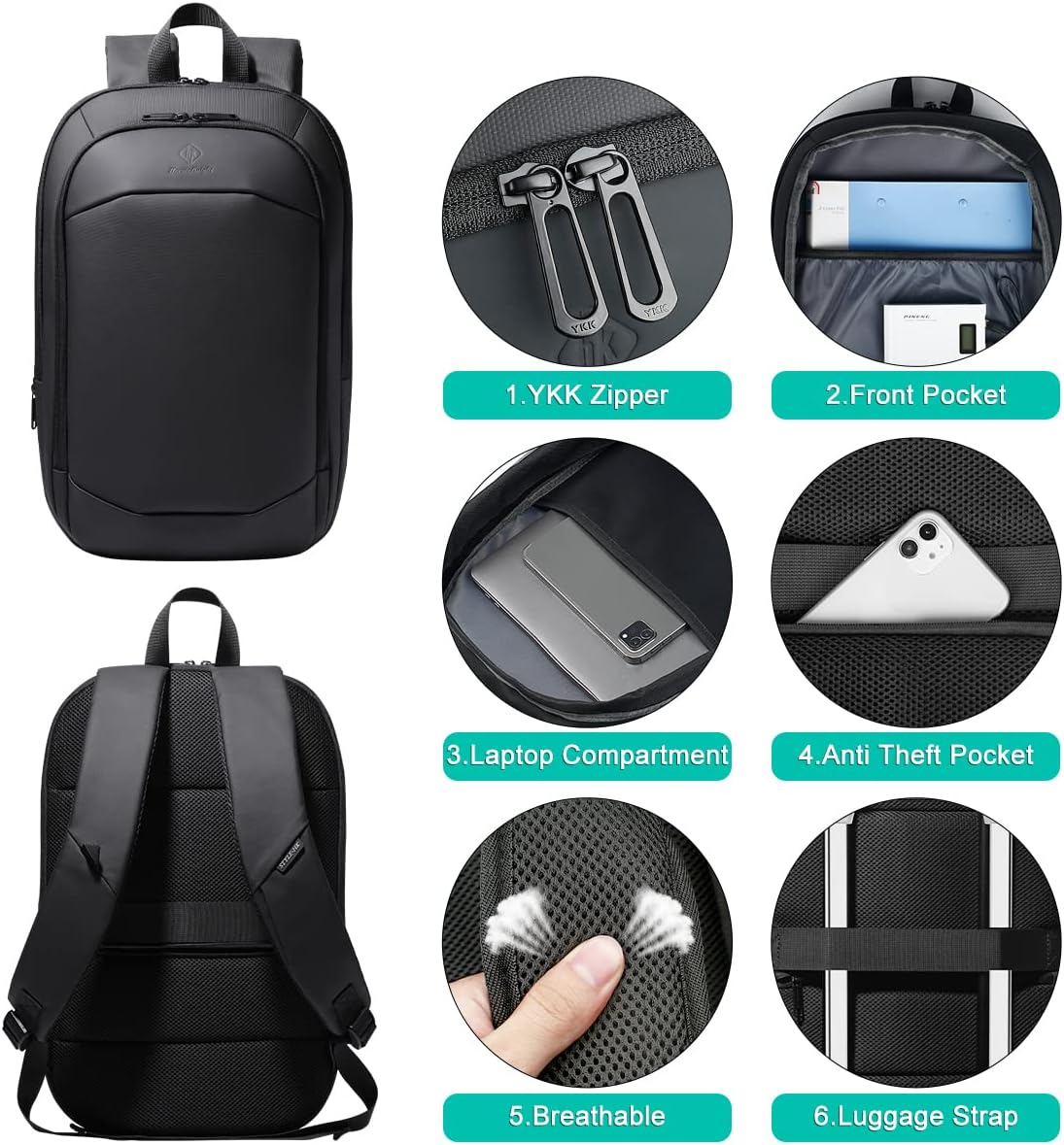 Premium 17-Inch Expandable Business Laptop Backpack for Men | Waterproof Travel Bag with USB Port & Anti-Theft Pocket