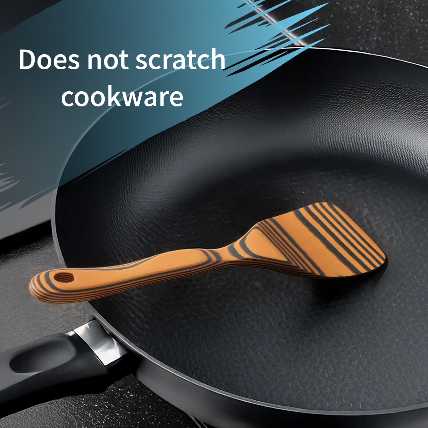3-Piece Pinewood Fiber Wooden Spoon Set – Heat Resistant, Non-Stick Safe (Natural & Slate)