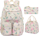 Pink Leopard Corduroy 3-Piece School Backpack Set