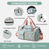 Small Gym Bag for Women – Lightweight Travel Duffle & Weekender Bag with Shoe Compartment and Toiletry Pouch (Green)