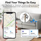 Tukio Bluetooth Tracker Tag 4 Pack, Apple Find My Compatible Item Locator, IP67 Waterproof Smart Key Finder with Loud Alert and Replaceable Battery
