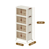 Spylandy Stackable Collapsible Storage Bins with Lids – Space-Saving Closet & Home Organizers (White, 4-Tier, 9-Gallon)