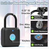 eSmartLock Bluetooth Fingerprint Padlock with App Control, USB Rechargeable Biometric Lock for Gym Locker, Luggage & Storage