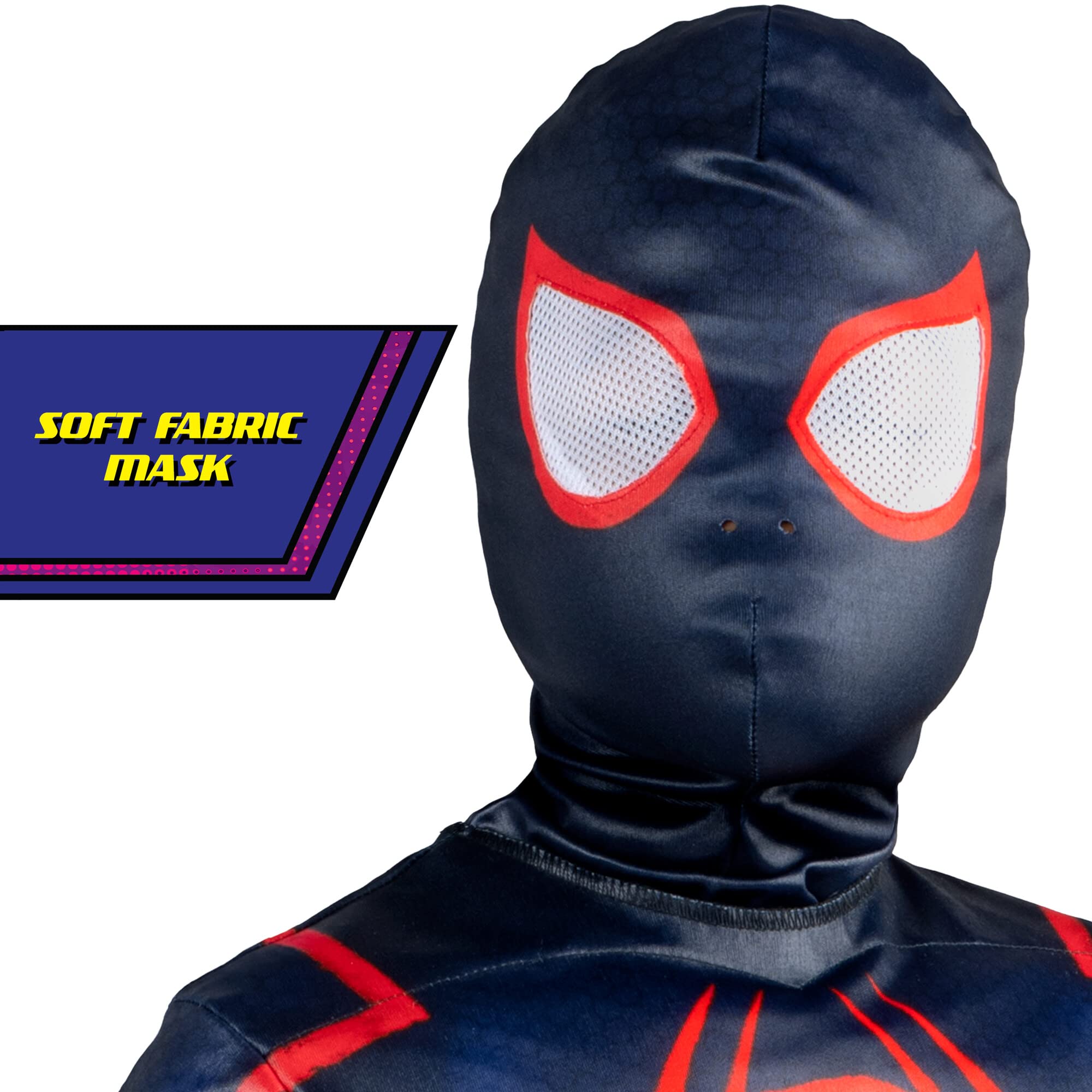 Miles Morales Qualux Costume for Kids – Deluxe Muscle Jumpsuit with Mask | Spider-Verse Hero Outfit