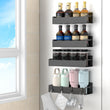 Magnetic Spice Rack Organizer – 4-Pack Heavy-Duty Fridge & Oven Storage (Black)