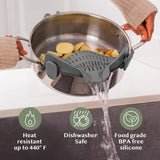 Clip-On Silicone Pot Strainer – Hands-Free Collapsible Kitchen Colander
