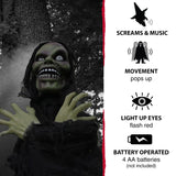 24" Jumping Man Groundbreaker Animatronic – Touch Activated Halloween Prop with Lights, Sound & Motion