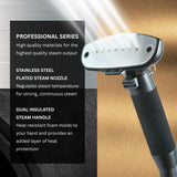 Professional Standing Garment Steamer 1500W with 1.8L Tank, Dual Bar Support and Rolling Wheels System