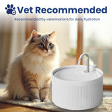 Luxury White Ceramic Cat Water Fountain with Faucet Spout – Ultra Quiet 5-Layer Filtration System