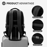 Suikihum Waterproof Laptop Backpack – Flight-Approved Anti-Theft Daypack with 15.6” Laptop Sleeve, Lightweight Travel Backpack (Black)