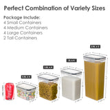 Chefstory Airtight Food Storage Containers Set – 14 Piece Stackable Pantry Canisters with Lids & Labels