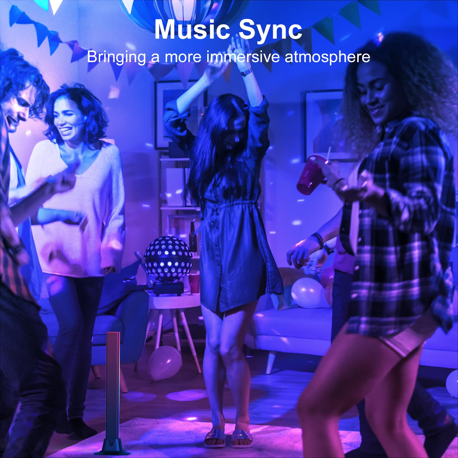 RGB Music Sync Light Bar with App & Remote Control – Dynamic Desk Ambient Gaming LED Lighting