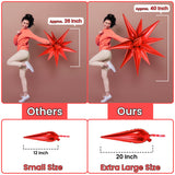 Red Starburst Foil Balloons – 50 Pack (20x6") Metallic Spike Star Balloons for Parties & Events