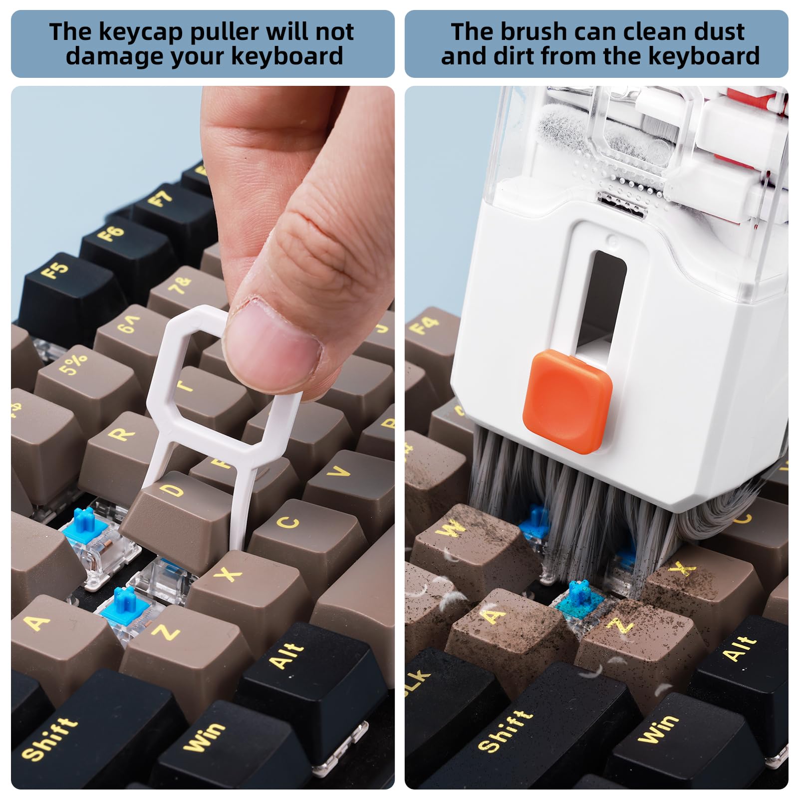 All-in-One Keyboard Cleaning Kit Laptop Screen & Electronics Cleaner Brush Tool Set Portable PC Accessories White