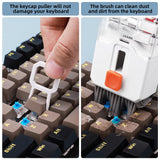 All-in-One Keyboard Cleaning Kit Laptop Screen & Electronics Cleaner Brush Tool Set Portable PC Accessories White