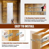 Solid Wood 4-Tier Pull-Out Spice Rack – Slim Soft-Close Cabinet Organizer for Narrow Pantry Spaces