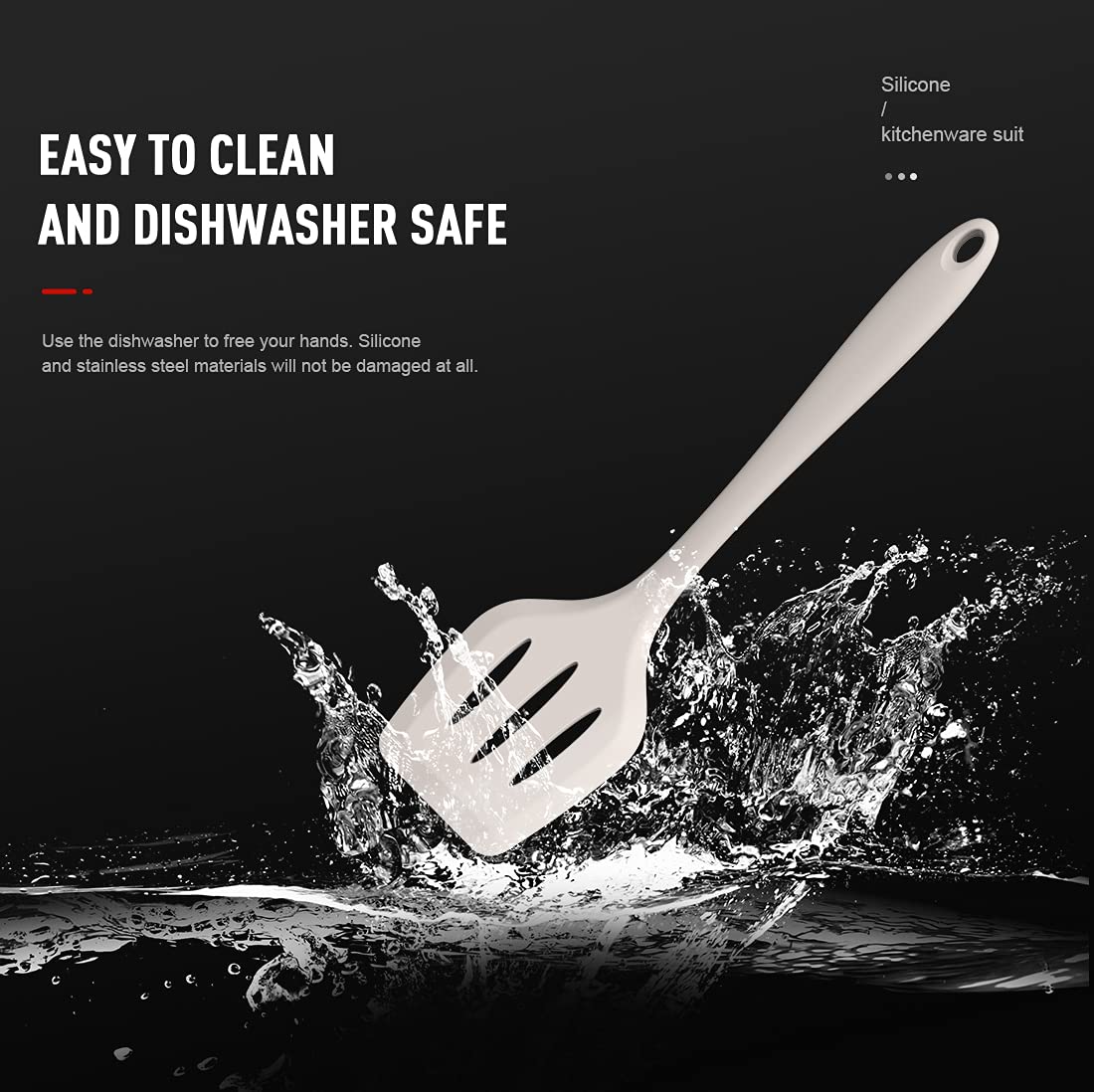15-Piece Food-Grade Silicone Kitchen Utensil Set with Holder – Heat Resistant, Non-Stick Safe (Khaki)