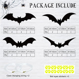 Halloween Hanging Bats Decorations – 20 PCS Set with Glowing Eyes & Fishing Line (3 Sizes Included)