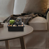 Succulent LED Mini Tabletop Water Fountain – USB/Battery Powered Indoor Zen Decor
