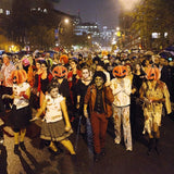 CreepyParty Latex Halloween Mask – Adjustable Fit Scary Orange Face Mask for Adults, Realistic Horror Costume Accessory