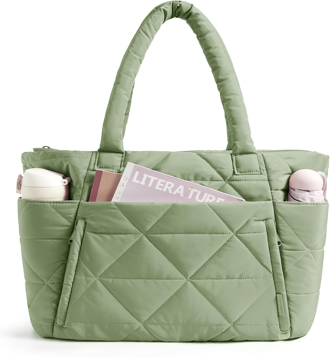 Puffy Tote Bag for Women - Lightweight 15.6" Laptop Work Bag