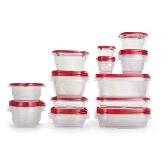 52-Piece Rectangular Food Storage Containers Set – BPA-Free Stackable Containers with QuikClik Seal Lids