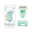 Women’s Travel Razor with Built-In Moisturizing Bar – Compact 4-Blade Shaving Razor for Sensitive Skin