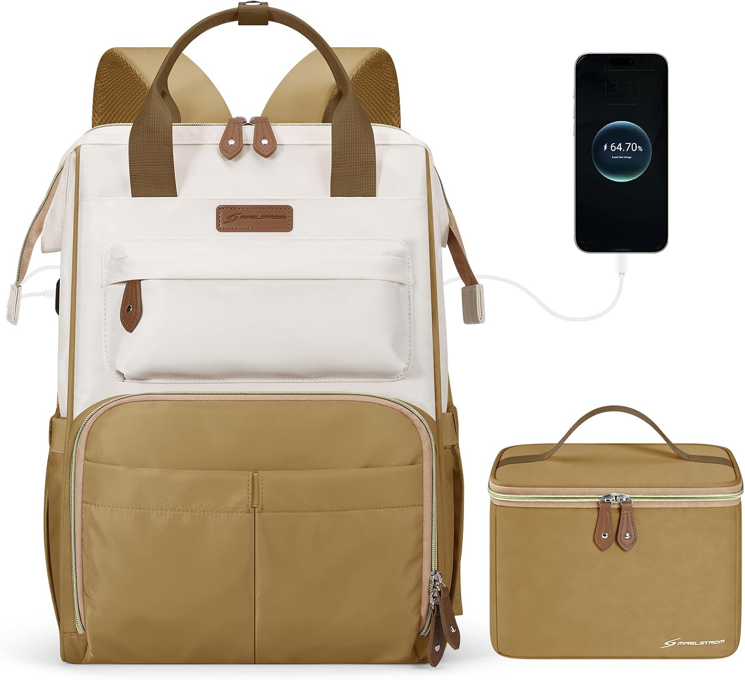 25L School & Work Laptop Backpack with Insulated Lunch Bag