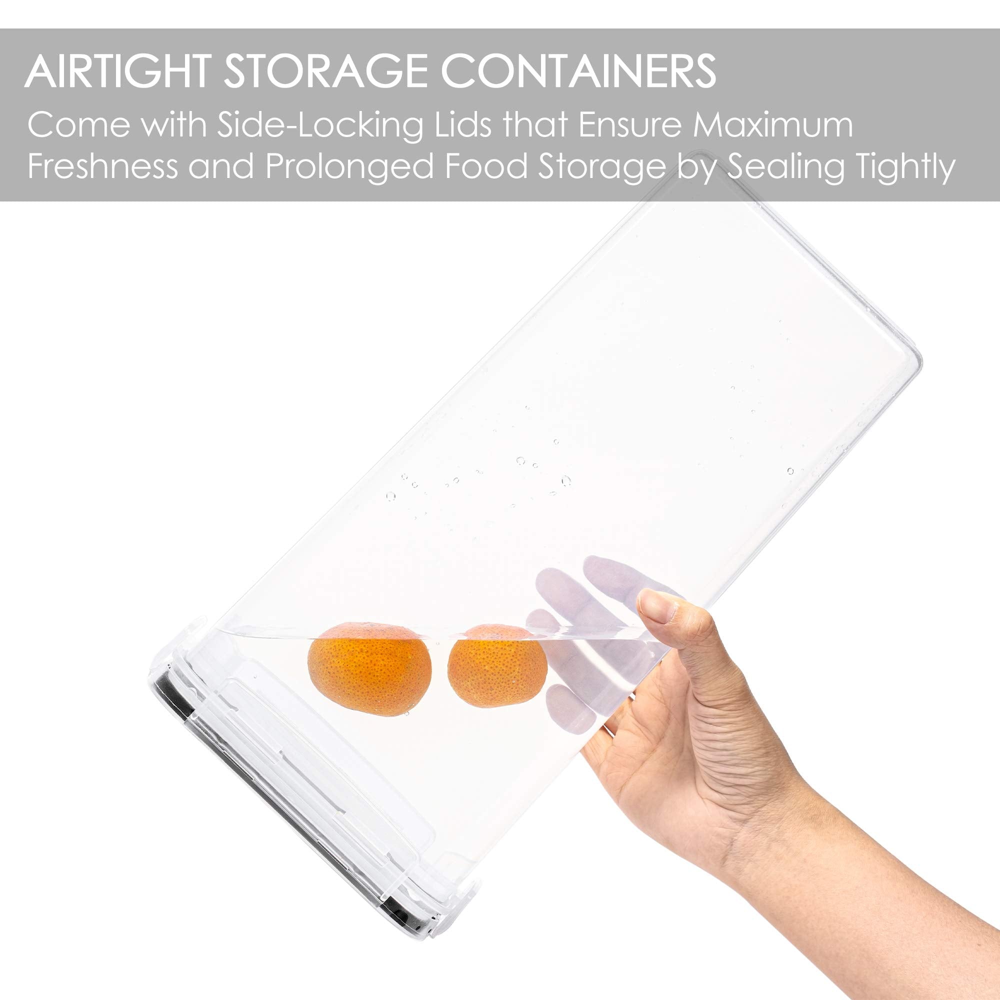 4-Pack Tall Airtight Food Storage Containers – 2.8L BPA-Free Pantry Canisters with Locking Lids & Labels