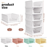 Stackable Closet Storage Baskets (5-Pack) – Foldable Space-Saving Organizer Bins for Wardrobe, Bathroom & Laundry