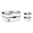 Brilliance Tritan Food Storage Containers – Leak-Proof Airtight Stackable Set (Clear, 5 Containers)