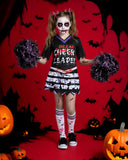 Zombie Cheerleader Costume – Black & Purple Undead Spirit Outfit with Pompoms & Accessories 💜🩸