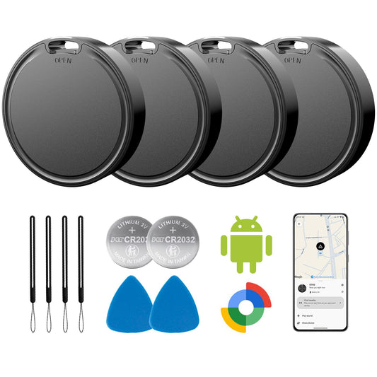 Android Find Hub Bluetooth Tracker Tag 4 Pack, UWB Distance Display, IP65 Waterproof, 2-Year Battery, Google Certified Item Locator