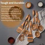 7-Piece Pinewood Fiber Kitchen Utensil Set – Dishwasher Safe, Ergonomic Curved Handles (Natural & Slate)