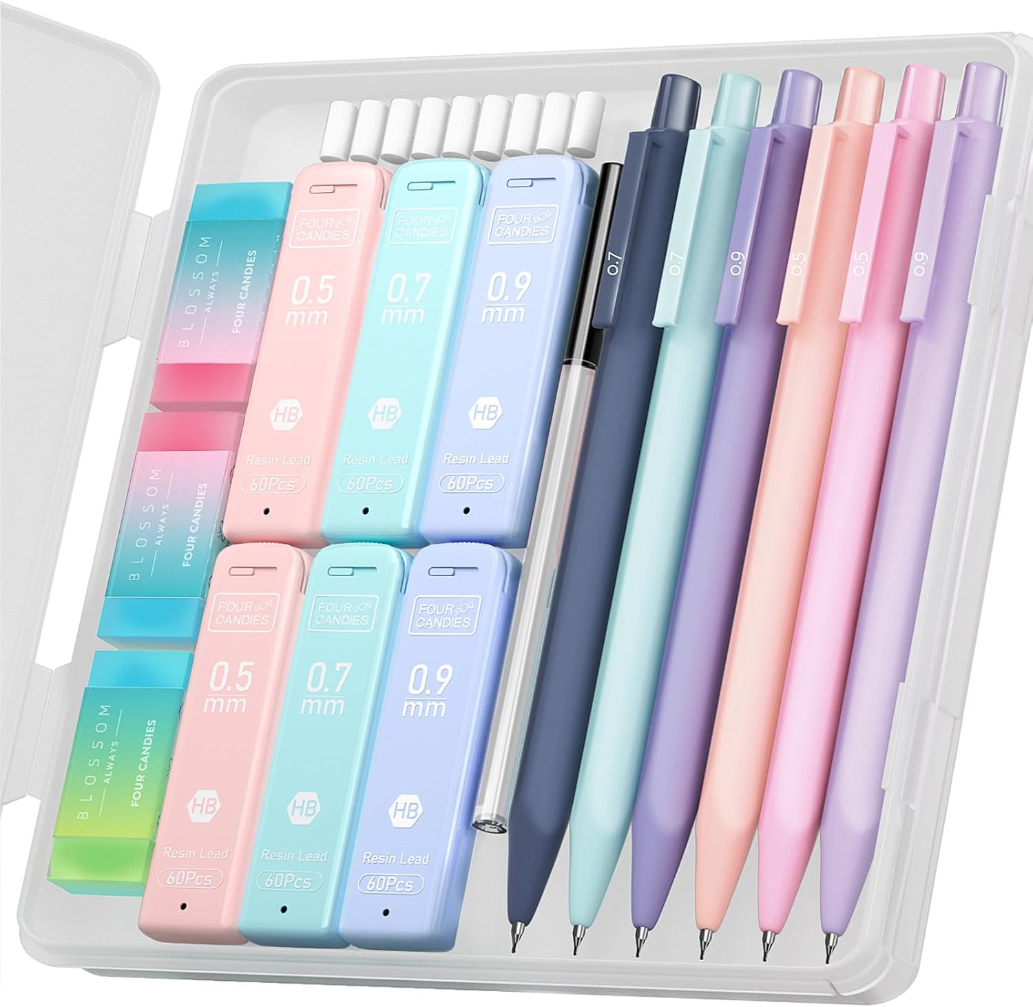 Pastel Mechanical Pencil Set with 360 HB Leads